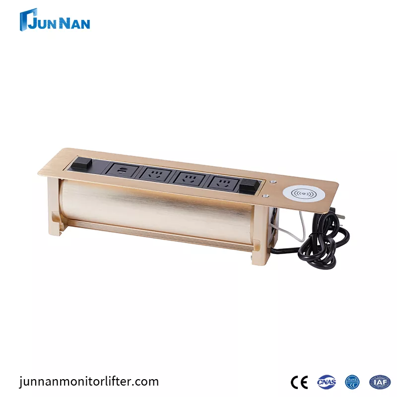 Bộ sạc không dây bật lên có động cơ Ổ cắm chuyển đổi máy tính để bàn có ổ cắm USB